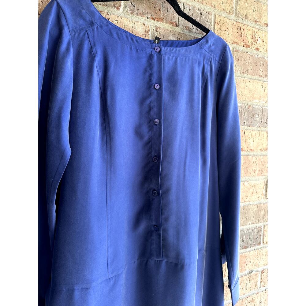 Elieen Fisher Vintage Silk Blue Dress Size Small - Picture 3 of 5